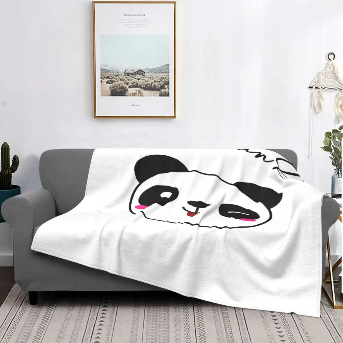 

Edredón a cuadros para cama, manta doble de lujo, toalla de playa, Panda, amigable con los animales, 5 unidades