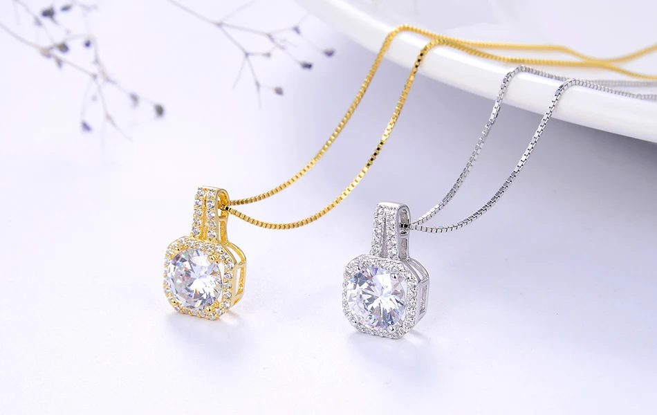 ORSA JEWELS, новинка 925, ожерелье с подвеской для женщин, Стерлинговое Серебро, прозрачный AAAA циркон, модный подарок, вечерние ювелирные изделия на каждый день, SN174