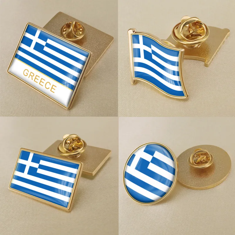 Греческие нагрудные булавки с одним флагом