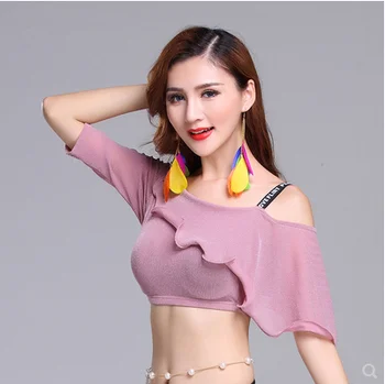 

Belly Dance Clothing Women's 2019 Summer New Style Wave Gauze Silver Tops Beginners Exercise Clothing Oriental Dance