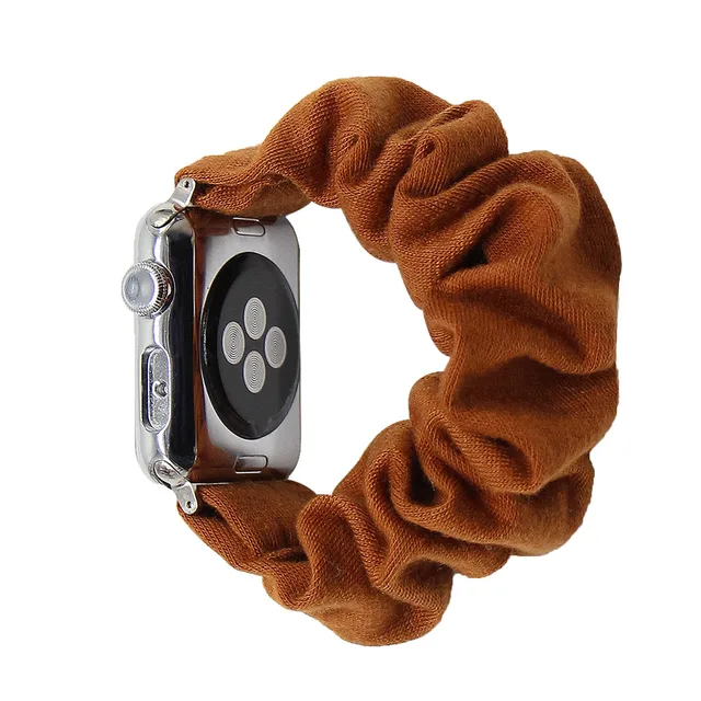 Cotton Elastic Scrunchies Smart Apple Watch Band 5 4 42mm 38mm For Girls Women Cotton Bands 40mm Series 5 4 3 2 1 44mm 40mm SWB 44