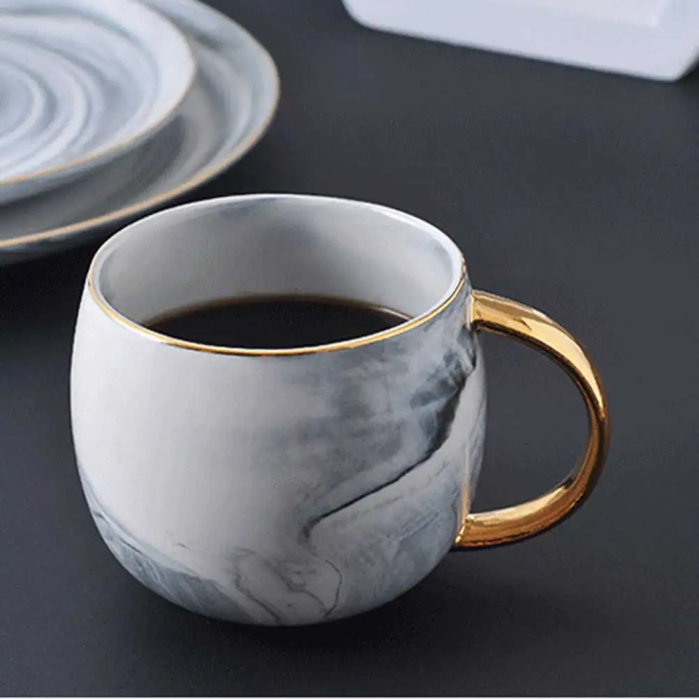 Горячая Скандинавская кружка, Мраморная керамическая чашка для молока, чая, питьевой чашки, керамическая кружка для завтрака для дома и офиса TI99
