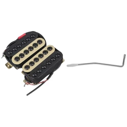 2Pcs Guitar Pickup Humbucker Double Coil Bridge Neck Pickups & 1X Silver 5.0Mm Rocker Tremolo Arm Vibrato Steel Lever