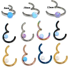 1 шт. G23 титановый шарнирный сегмент кольцо с опалом камень опал губы ниппель хряща трагус спираль носовая перегородка кликер пирсинг ювелирные изделия