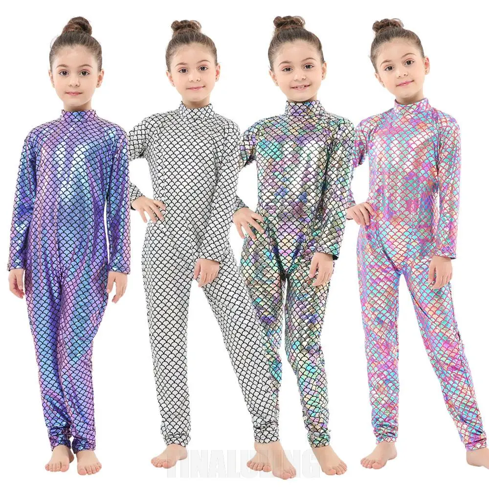 Autumn Baby Girls Sliver Rainbow Fish Skinny Funny Cosplay Overalls Children Toddler Zipper Clothes Set Funny Cosplay Costumes