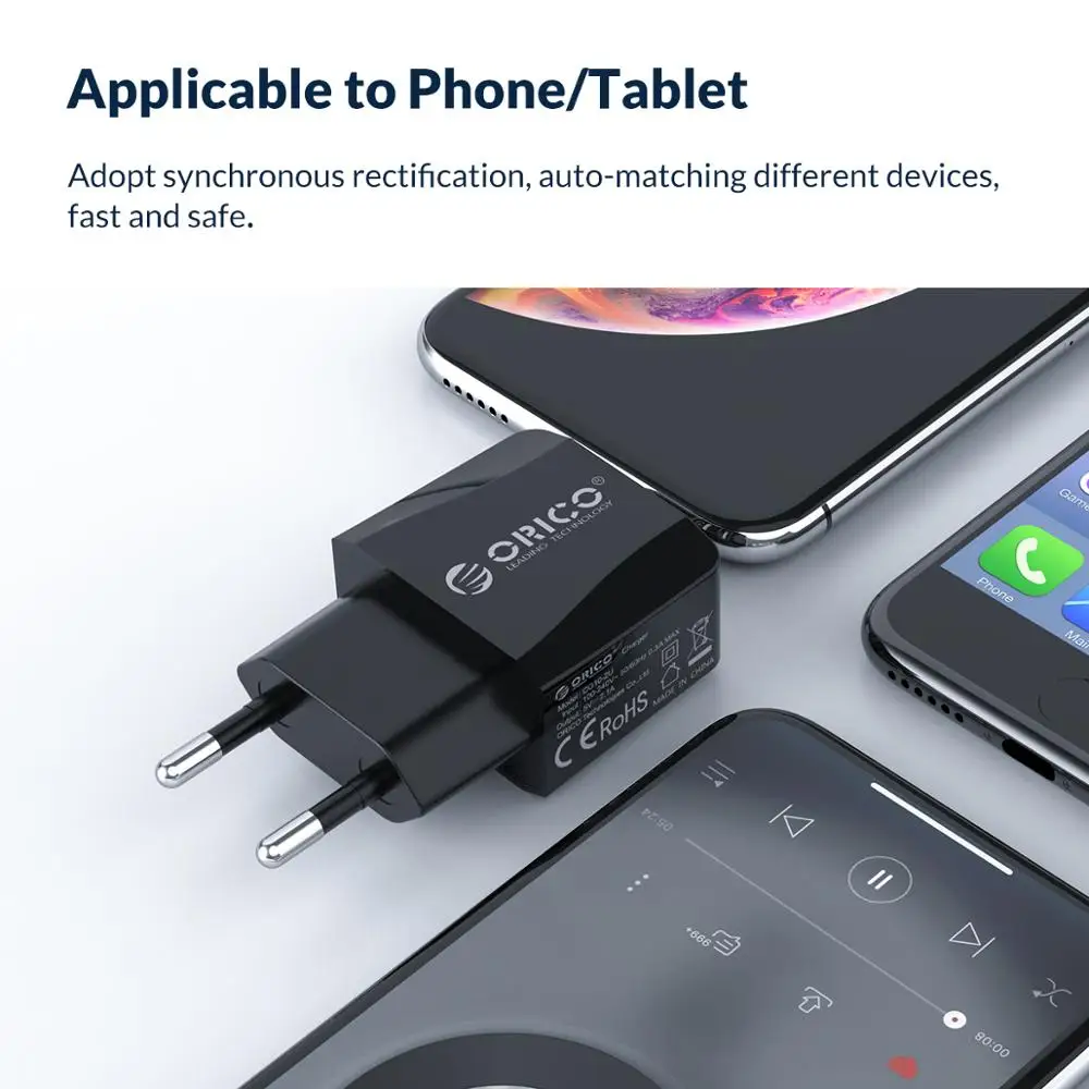 ORICO 5 в 2.1A USB зарядное устройство 2 порта зарядное устройство для iPhone iPad samsung Xiaomi huawei EU зарядное устройство для мобильного телефона