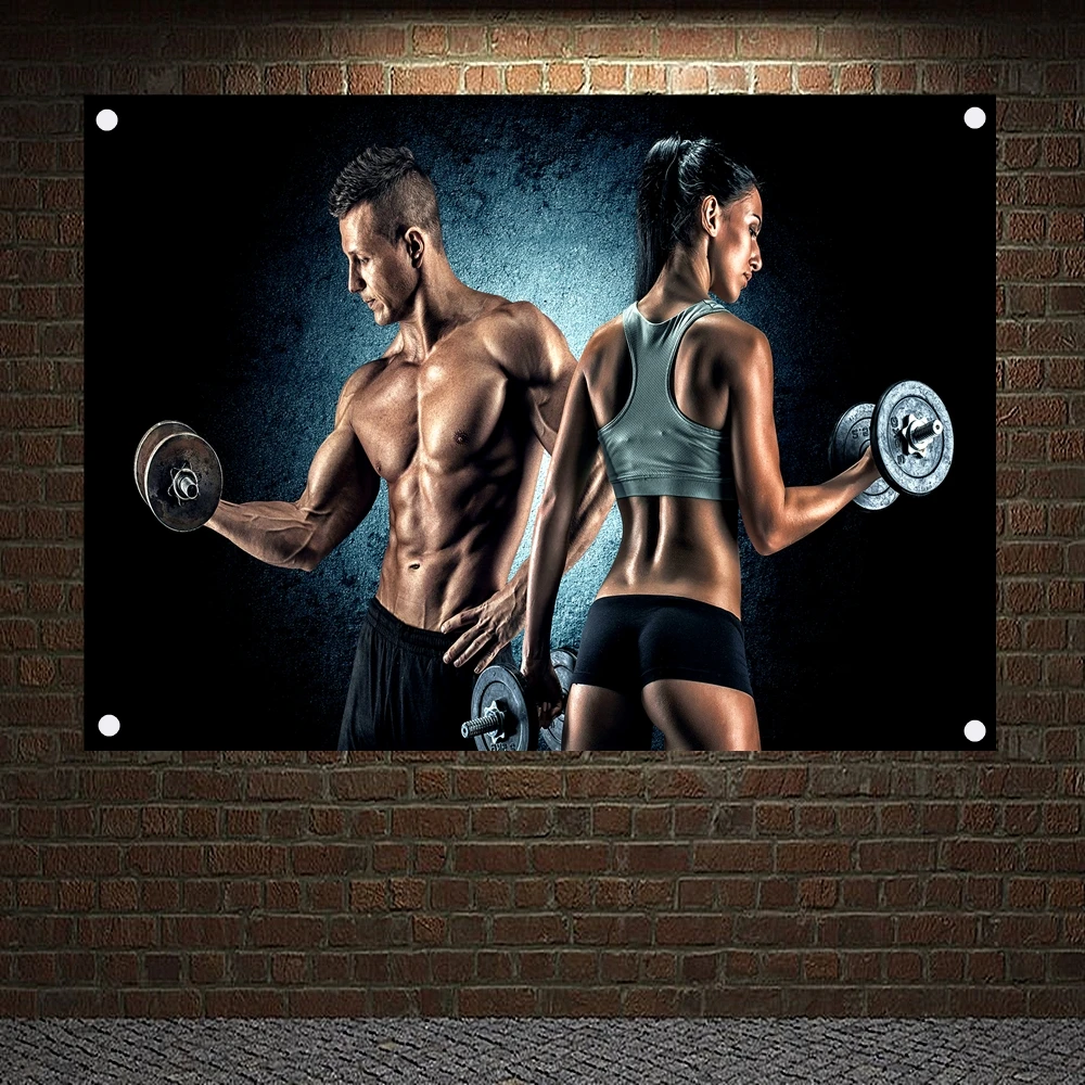 

Vintage Boxing Martial Arts Hall Wall Decor Lose Weight Workout Motivation Banners Flags Wall Hanging Canvas Painting Print Art