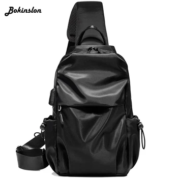 

Bokinslon Men's Fashion Handbag Small Chest Bag Casual Waist Bag Crossbody Outdoor Shoulder Bag Male