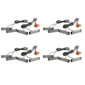 

4x6 12V Car Flashing LED Light Emergency Warning Strobe Remote Control Universal Portable Easy Installation Chassis Lights