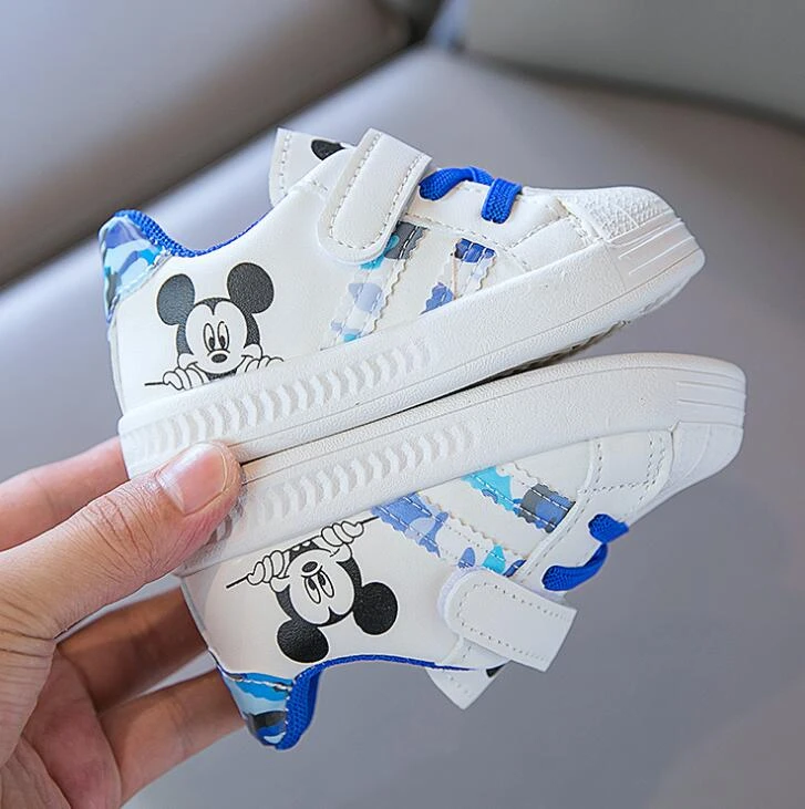 Resbaladizo italiano Oral Disney zapatillas de deporte para bebés, zapatos informales de Mickey Mouse  para niños y niñas de 0 a 3 años, zapatos de algodón para primeros pasos| Zapatillas deportivas| - AliExpress