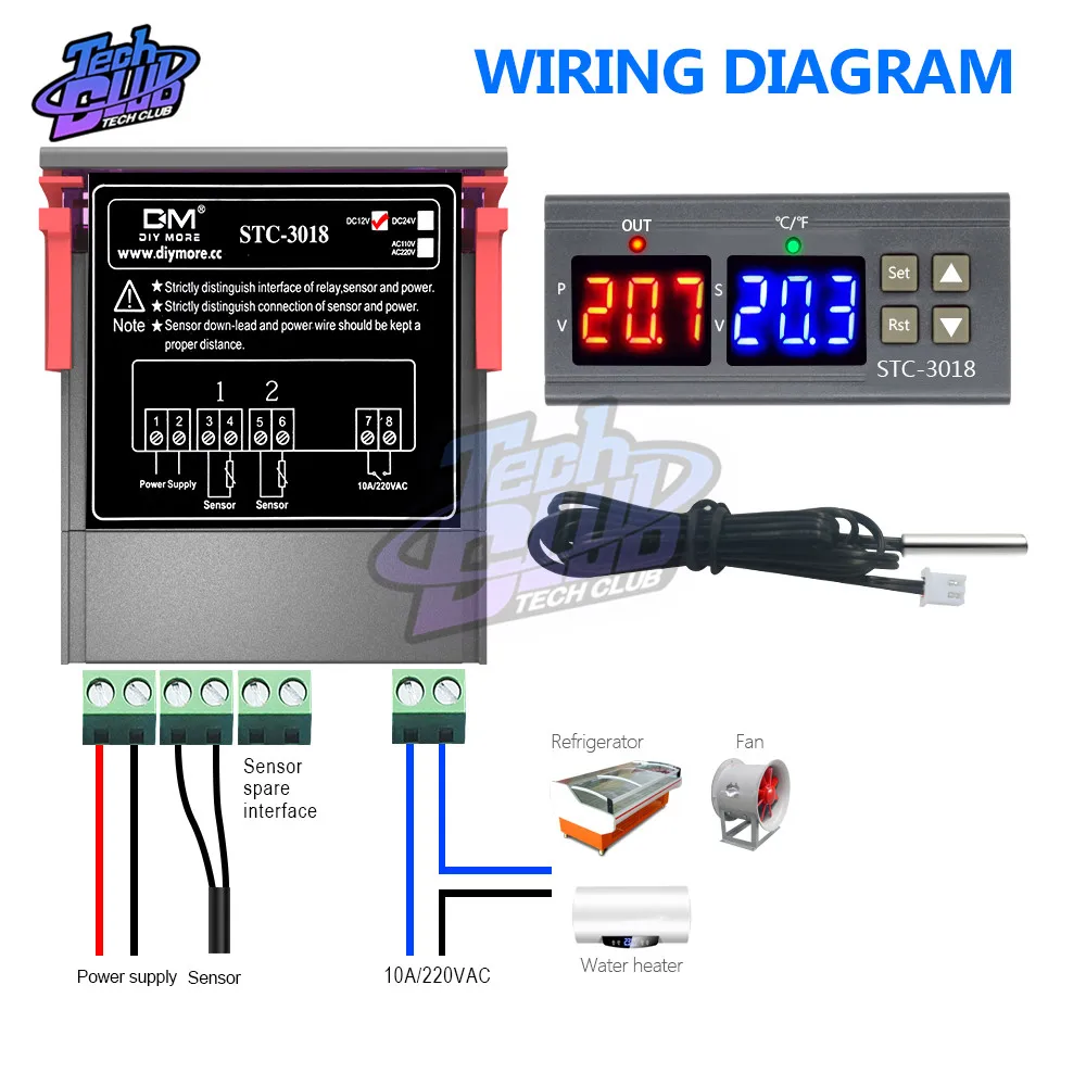 Цифровой светодиодный регулятор температуры цифровой обогреватель термостата