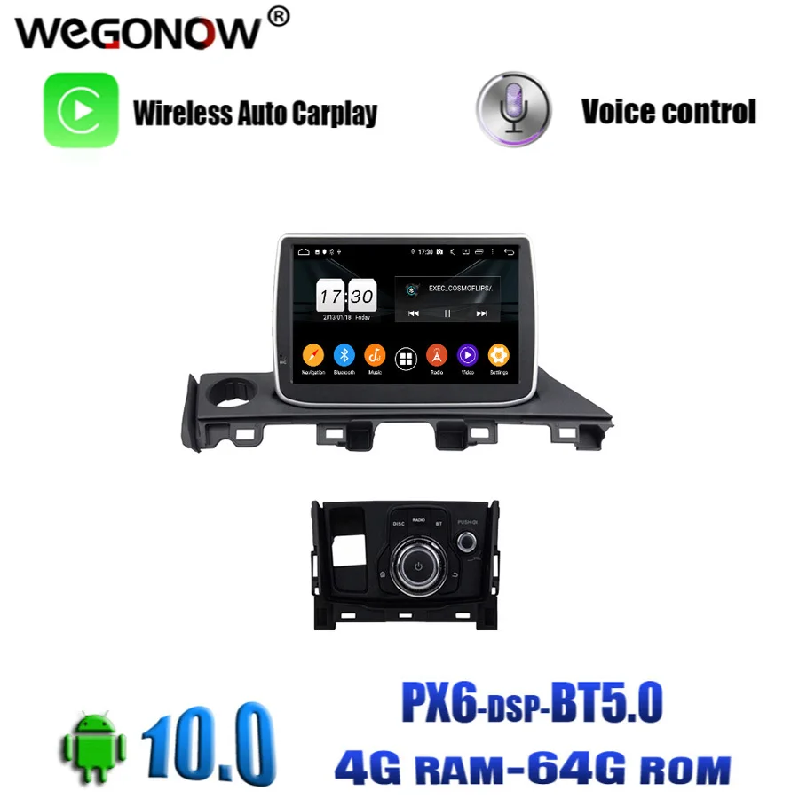 Автомобильный DVD-плеер PX6 HD IPS DSP Android 10 0 8 ядер 4 Гб ОЗУ 64 ПЗУ стерео GPS радио карта Wi-Fi