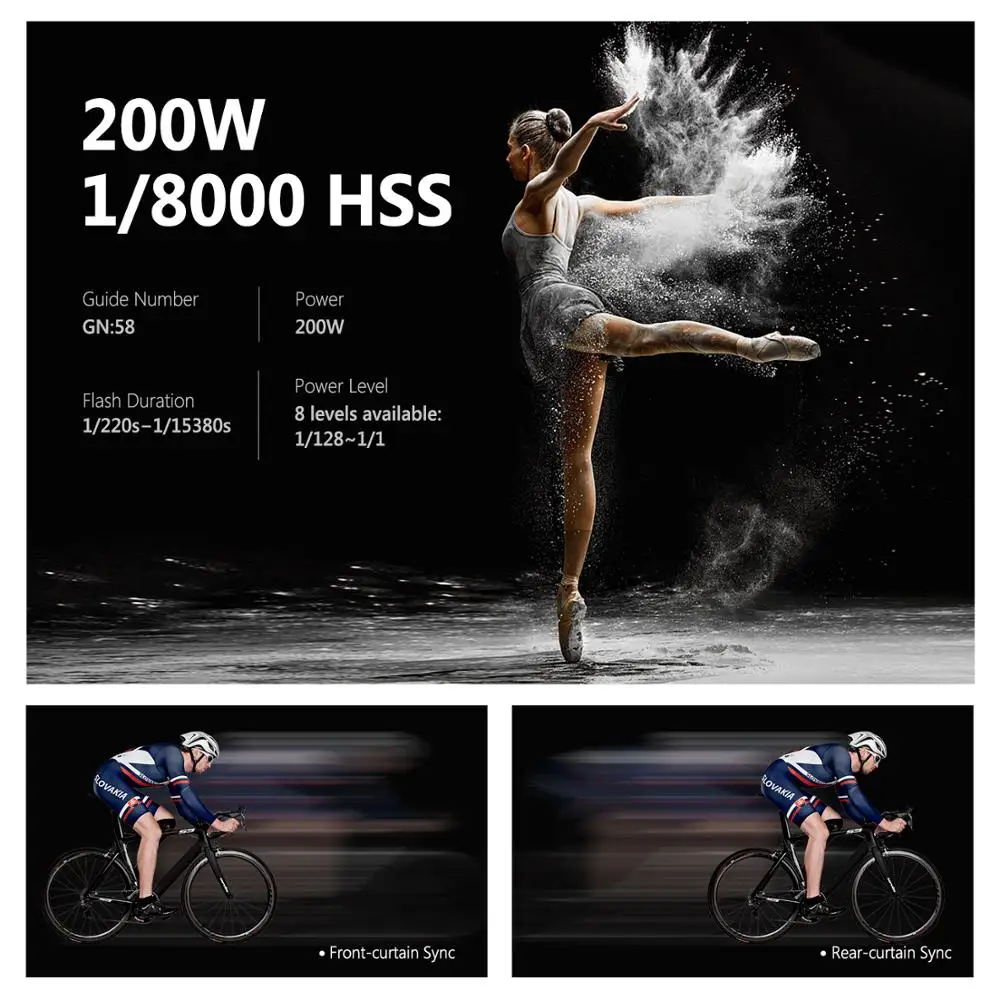 Neewer 200Ws 2 4G TTL вспышка стробоскоп 1/8000 HSS Беспроводная монолайт с Q C беспроводной
