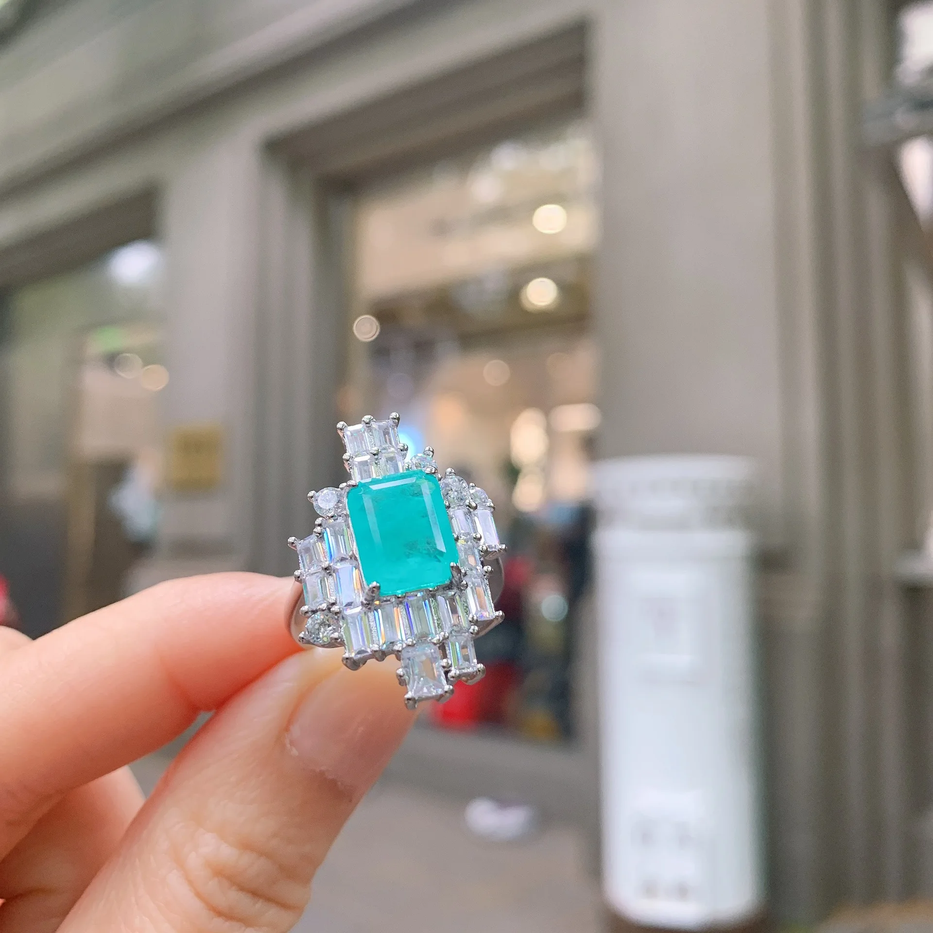 Ruzzallati Paraiba Tormalina Gemma Lab Simulazione Diamanti Anello Per Donna Gioielli Da Sposa Color Argento