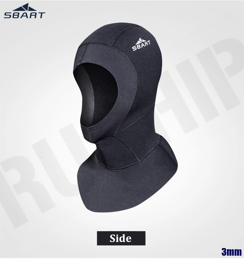 SBART 3mm Neoprene Men Women Scuba Diving Snorkeling Neck Hat Full Face Mask Waterproof Warm Spearfishing Swimming Hood Cap