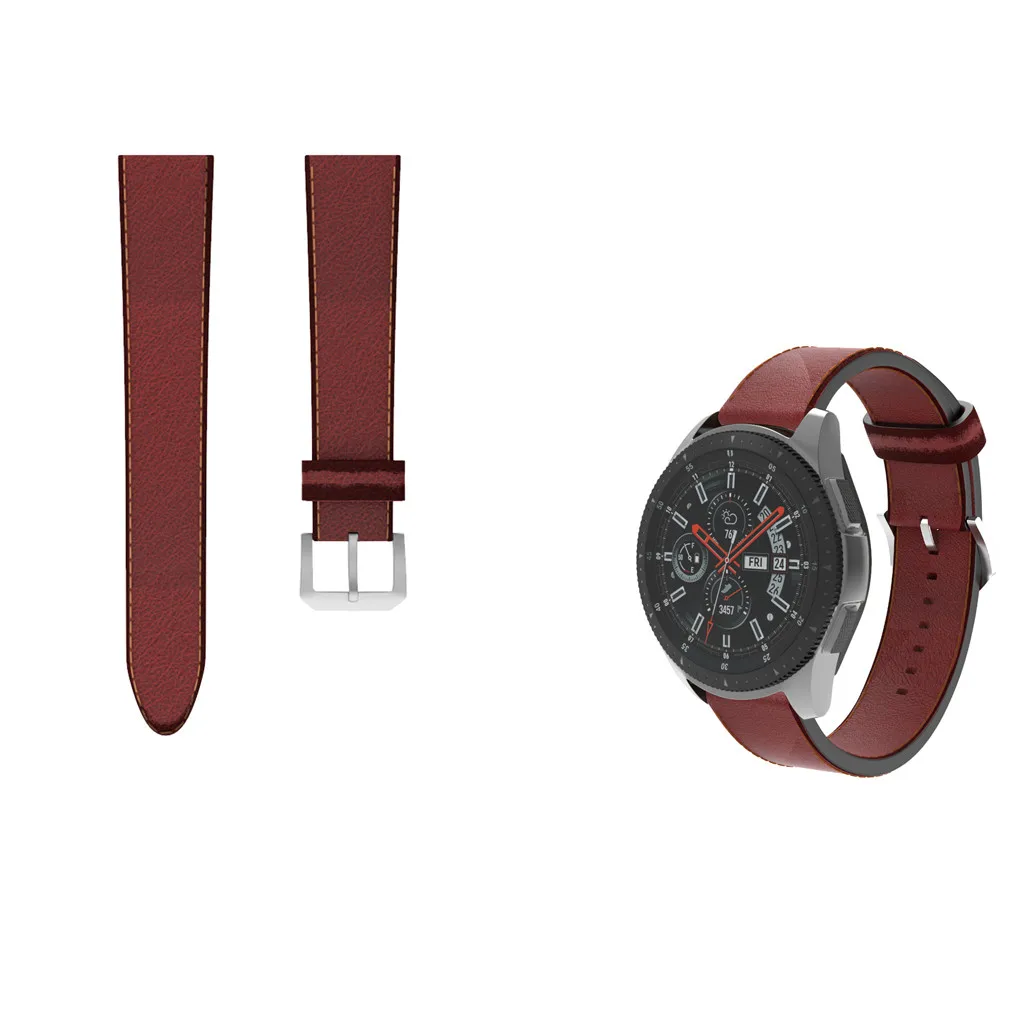 Кожаный ремешок для samsung Galaxy Watch 46 мм/samsung gear S3 22 мм полосы Смарт часы браслет долговечные аксессуары#817