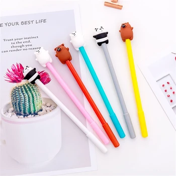 

Student cartoon stationery office supplies dumb bear cute cartoon panda gel pen 0.5mm creative black pen student stationery