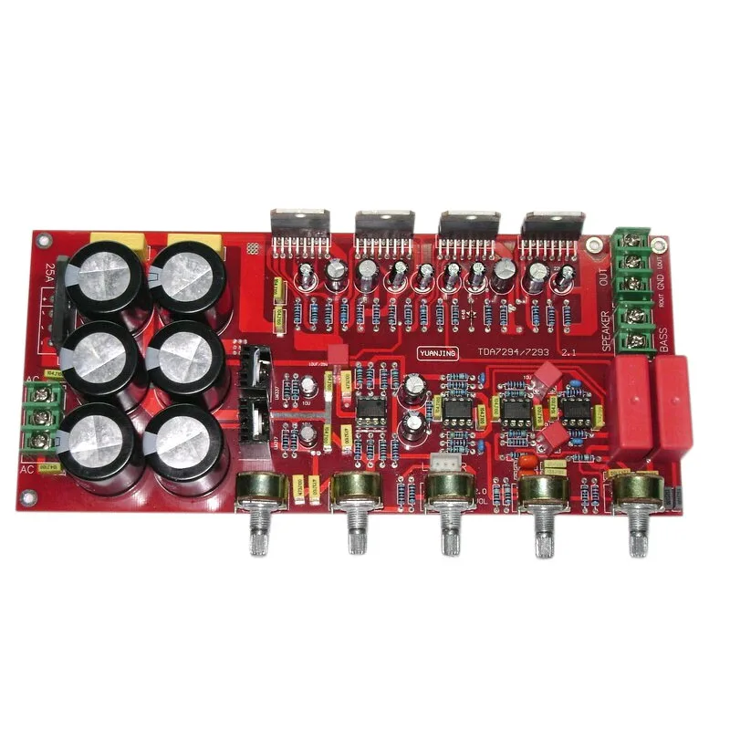 Tda7294 Amplifier Board 2.1 Channel Upc1237 2x80W+160W Subwoofer With Speaker Protection Sealed Potentiometer | Электроника