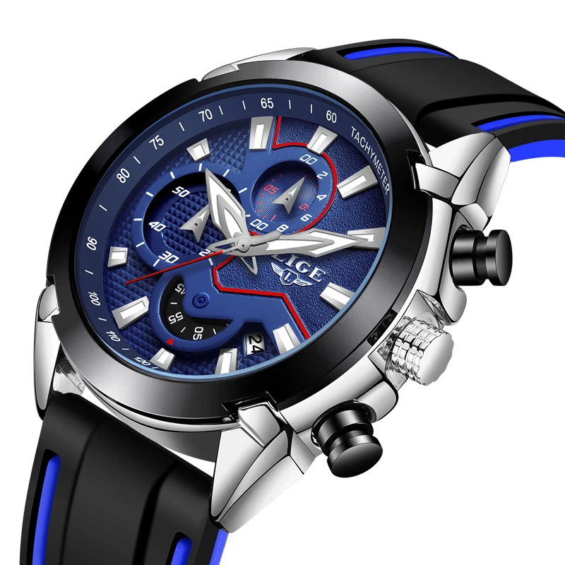 

2019 LIGE men's luxury brand chronograph men's sports watch waterproof men's watch quartz men's watch popular gift reloj hombre