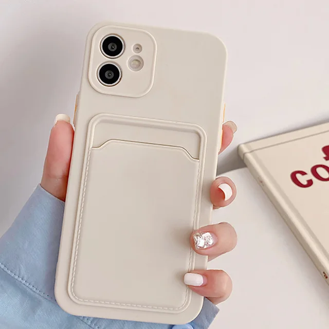 Phone Case For Iphone 11 Cases Card Slot Silicon Funda Iphone 12 13 Pro Max XR 7 8 Plus SE 2022 2020 X XS Max Mini Covers Coque White