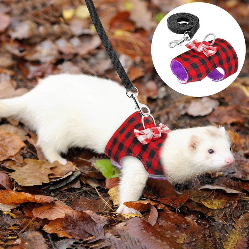 Bunny Harness Small Animal Rabbit Harness Vest Leashes Set Ferret