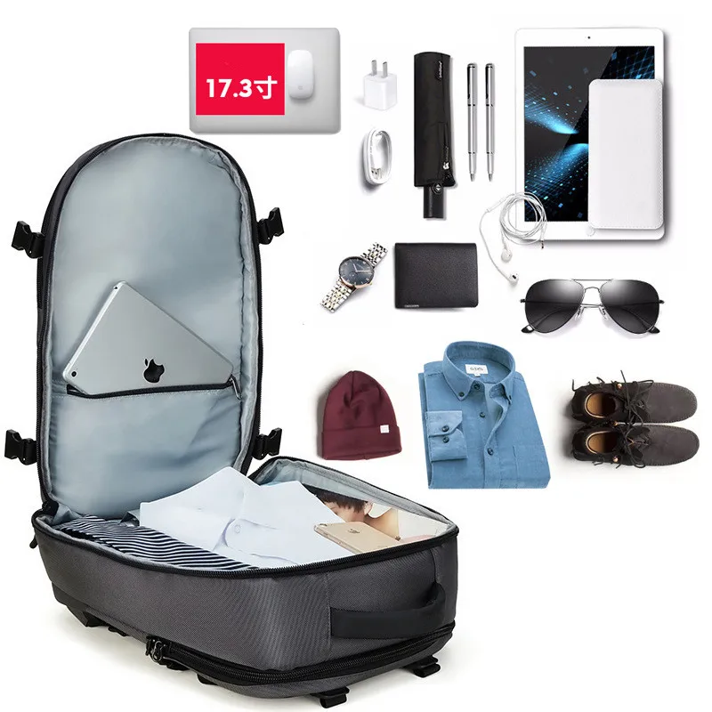 OZUKO для мужчин, 17,3 дюймов, женский рюкзак для ноутбука, школьная сумка, вместительная багажная сумка, повседневный рюкзак, дорожная сумка с обувью, мужская сумка