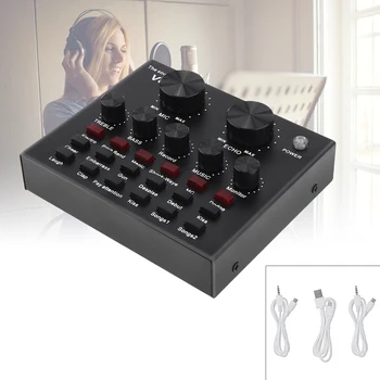 

V8 Bluetooth Audio External USB Headset Microphone Webcast Live Sound Card 112 Kinds of Electric Sound Live Broadcast