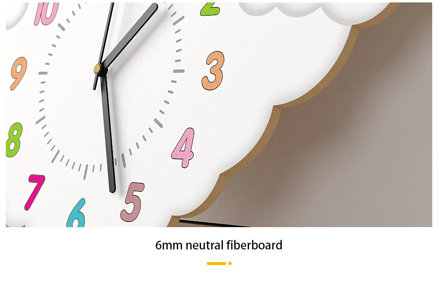 16 zoll Cartoon Regenbogen Wanduhr Kreative Stumm Uhr Schöne Kinder Wohnzimmer Cafe Stille Kunst Wand Uhr Uhr – Detail 8