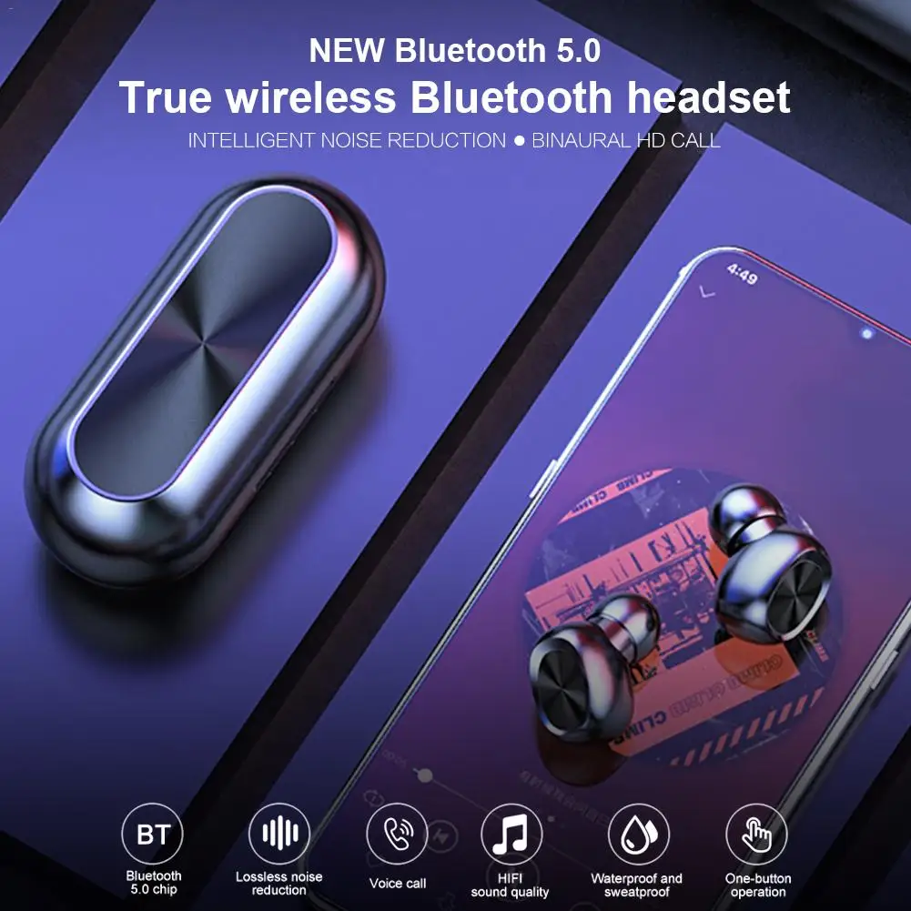 B5 TWS беспроводные Bluetooth наушники 9D стерео Музыкальная гарнитура для домашнего спорта с микрофоном зарядная коробка спортивная Гарнитура для смартфона