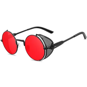 

Round Frame Steampunk Sunglasses Women Trend Windshield Eyeglasses Men's Travel Street Shooting Personalized Glasses