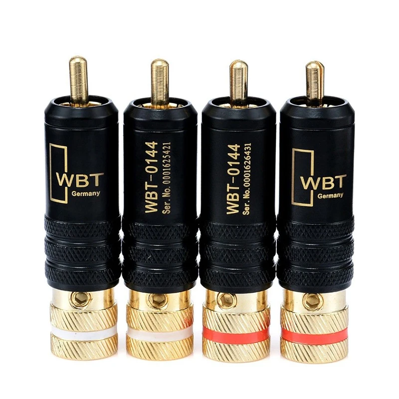 

4x Copper RCA Audio Video Connector Locking Screws Connection Cable Plug 13mm Diameter RCA locking soldering audio video Connect