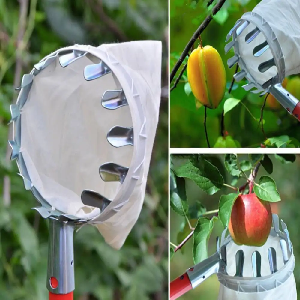 

1Pcs Metal Fruit Picker Convenient Multi-function Fabric Orchard Gardening Apple Peach High Tree Picking Tools Garden Tools