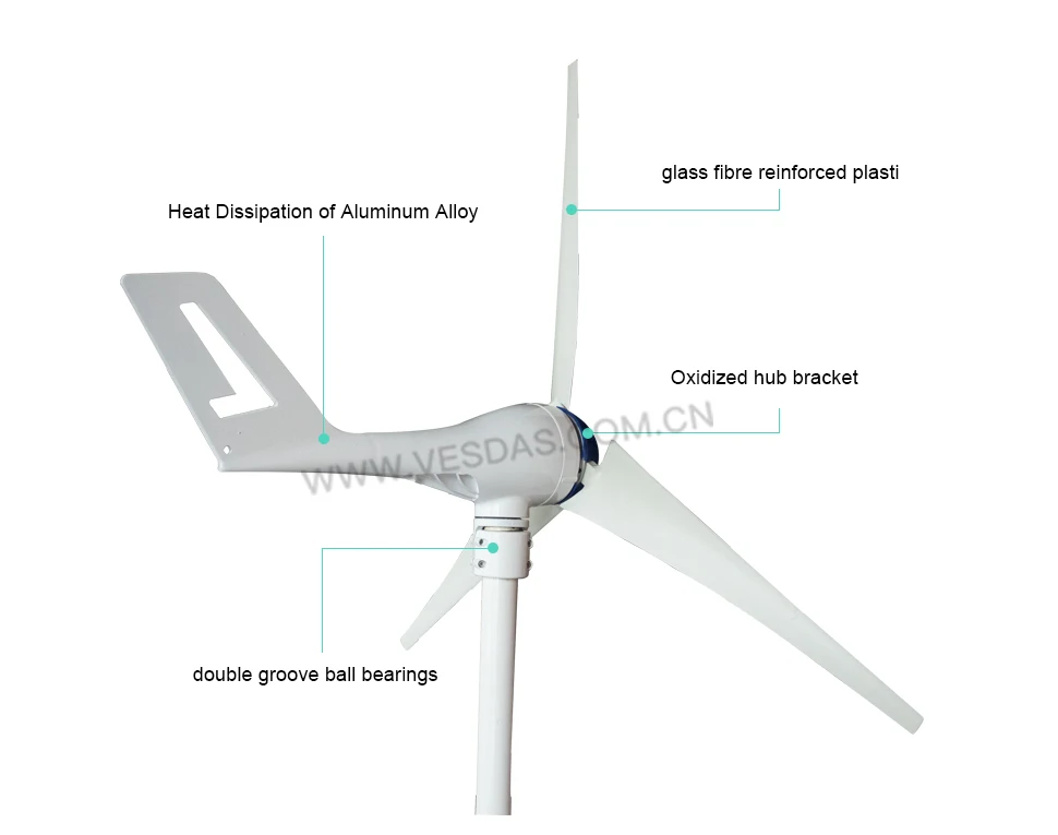 Vesdas 400W ветряной генератор 12V 24V Windturbine контроллер 3/5 лезвия Samll 2 м/с низкой скорости ветра начать Скорость для дома лодка Применение