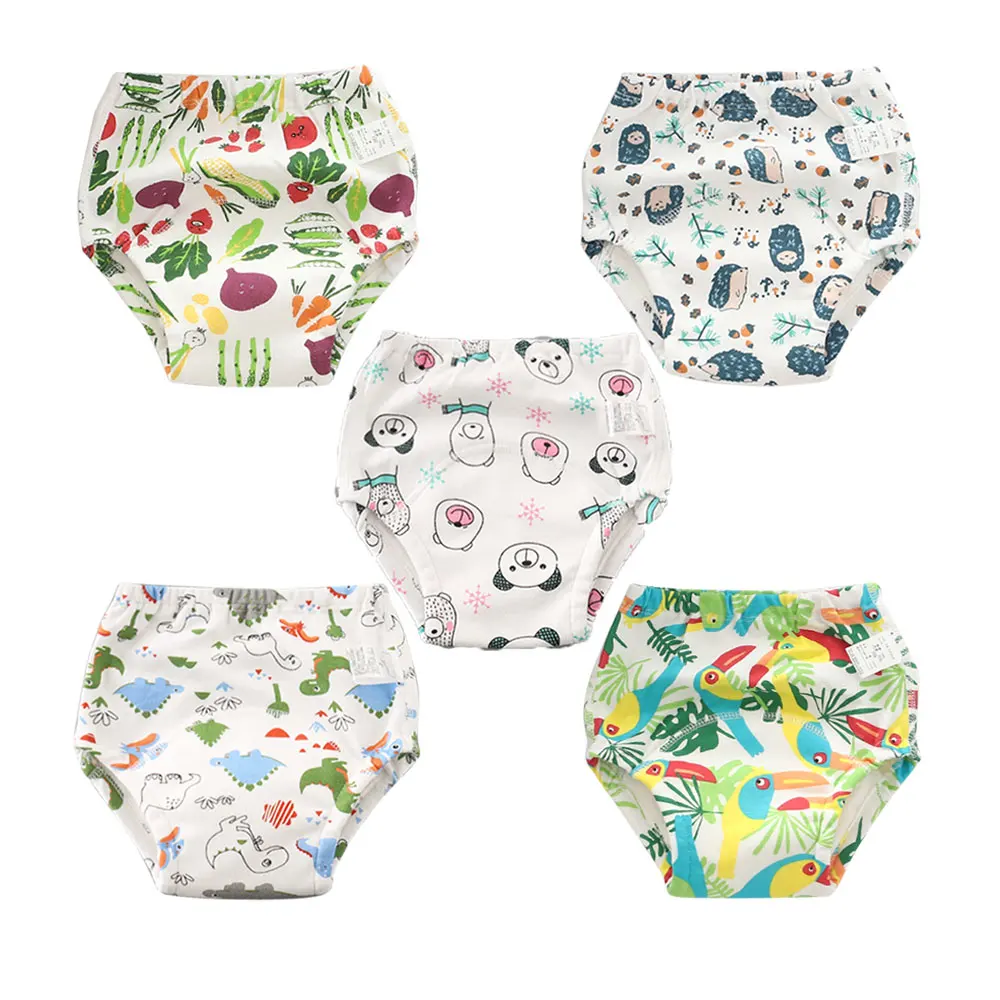 Calças de Treinamento Bebê Potty Crianças Fralda Reutilizável Fraldas Lavável Algodão Aprendizagem Calças Roupa Interior Frete Grátis 8 reutilizável fraldas lavável algodão aprendizagem calças roupa interior frete grátis