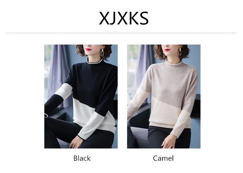 XJXKS осень и зима шерсть высокого класса Pull Femme Hiver вязаный свитер пуловер женские джемперы