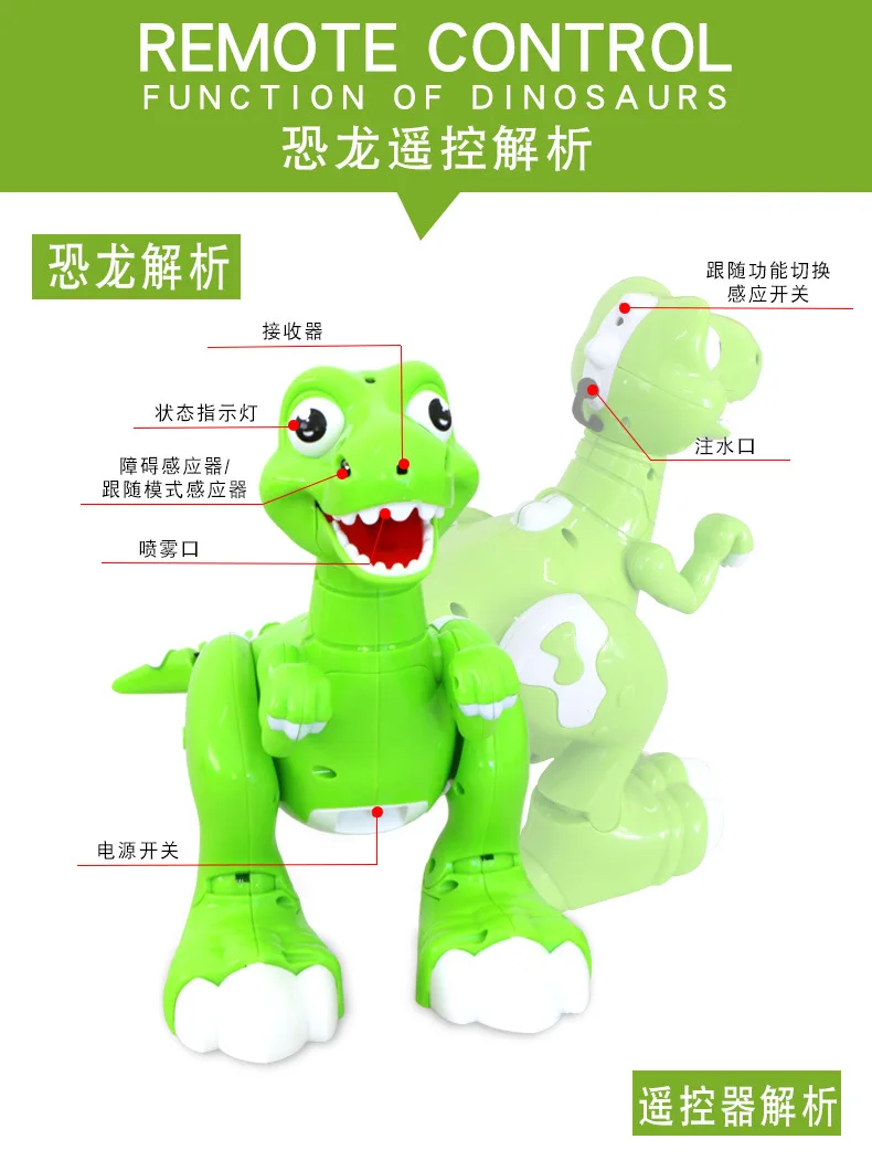 Glowa baile 908ab джунгли T-Rex Электрический перезаряжаемый пульт дистанционного управления умный светильник динозавра