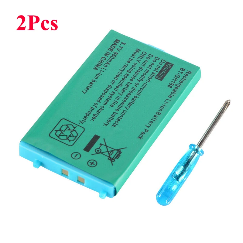 

For GBA SP Battery 2pcs 850mAh Rechargeable Lithium-ion Battery Pack For Nintendo GameBoy Advance with screwdriver Tool Pack Kit