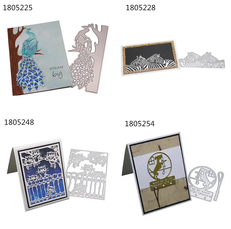 

Peacocks/Zebras/Cats/Dogs Pattern DIY Carbon Steel Cutting Dies for Scrapbook