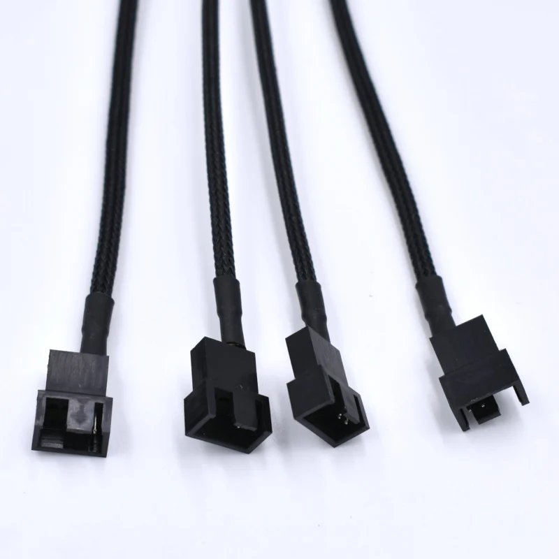 50 шт./лот черный рукав 22AWG 4Pin от IDE до 4x PWM кабель разделителя