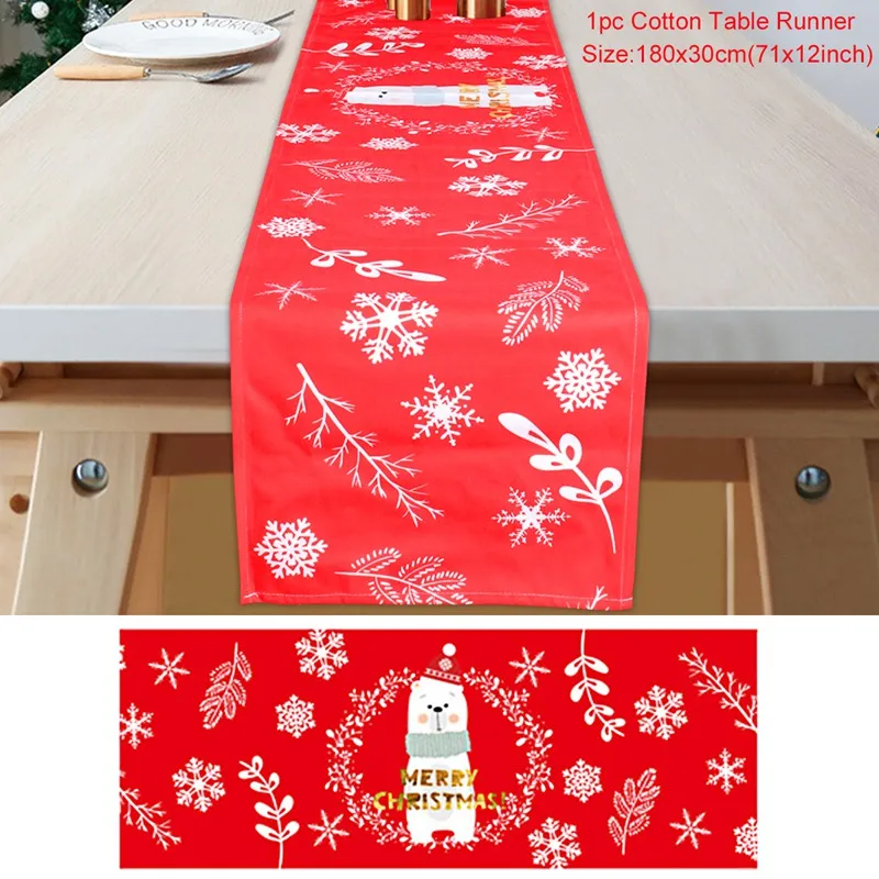 HUIRAN рождественские настольные дорожки рождественские украшения для дома Navidad Новогодние рождественские настольные украшения - Цвет: Table Runner 4