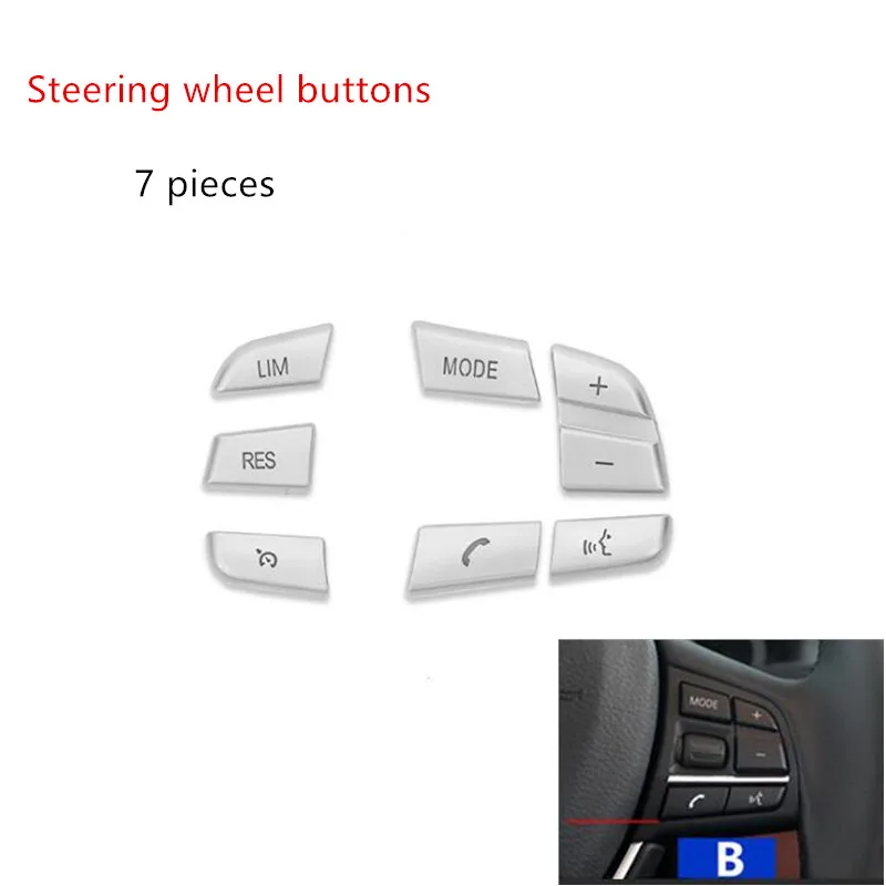 CNORICARC Хром ABS салона кнопки декоративный чехол с блестками отделкой наклейки для BMW 5 серии f10 f18 520 525 528 530 2011-17 - Название цвета: steering B
