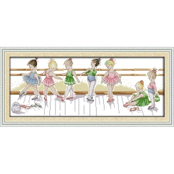 

Joy sunday The little ballet girls Chinese cross stitch kits Ecological cotton clear stamped printed 11CT DIY wedding decoration