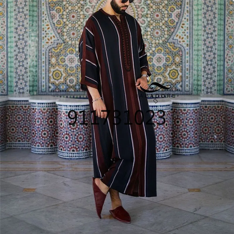 Мужской 2021 Eid Рамадан Abaya Дубай Кафтан Пакистан весна-осень Повседневный