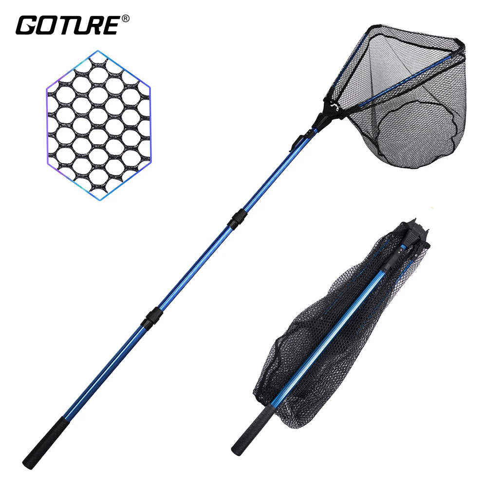 Goture Folding Fishing Landing Net 1.02M 1.65M 2.2M Fishing Network