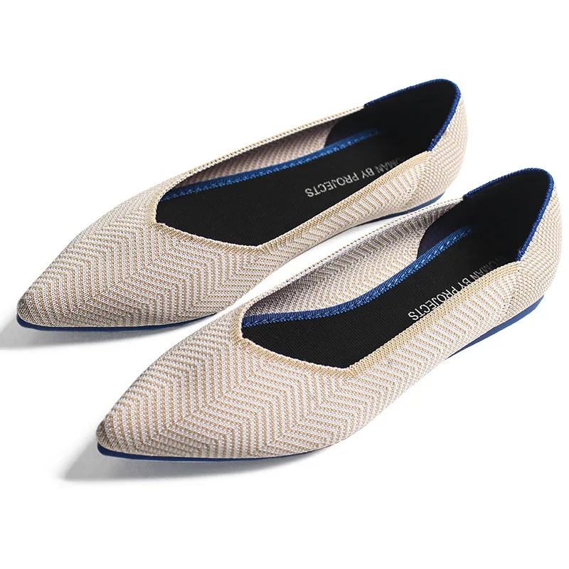 Женские балетки с острым носком без застежки лоферы закрытым повседневные