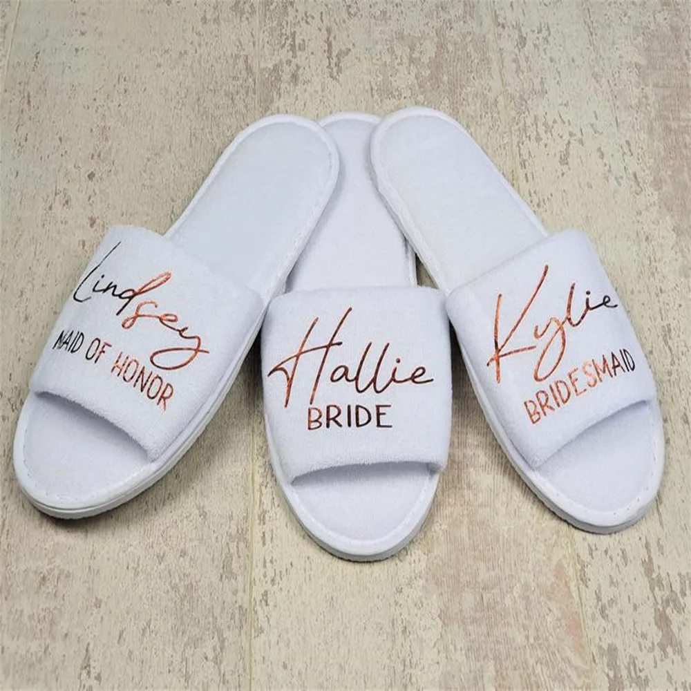 Personalised Hen Party Bridal Spa Slippers 