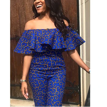 Alternative view of Voke African Off Shoulder Backless Jumpsuit