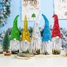 1PC крышка для бутылки с красным вином сумки рождественское, с блестками шведский гном украшение Санта-Клаус Рождество вечерние домашний декор для столовой