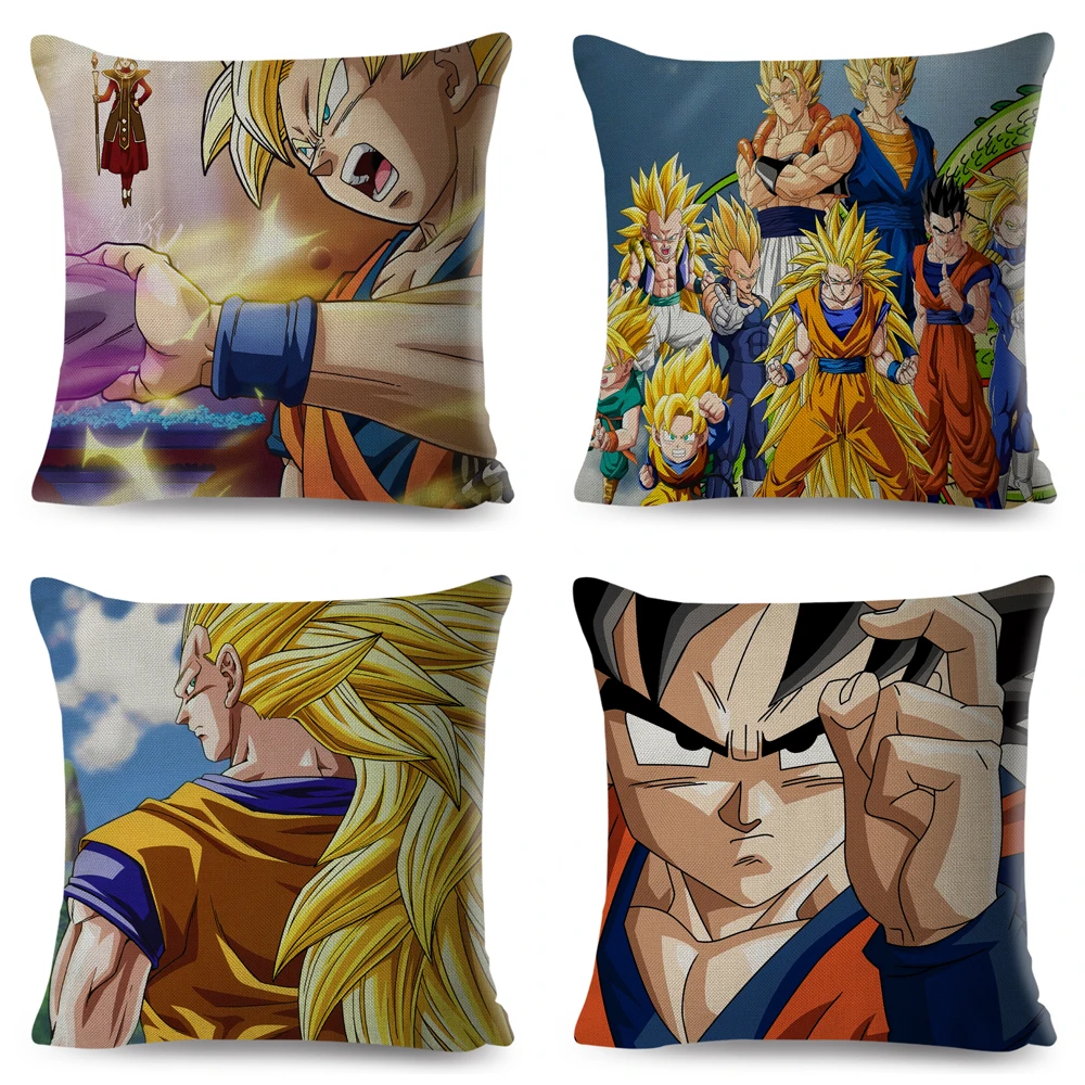 Супер Dragon Ball-Z подушка для дивана домашний белье размером 45*45 см Декор японский мультфильм Аниме сын Goku vegeta Наволочка Чехол для подушки