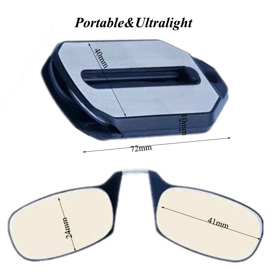 Портативный зажим для носа очки для чтения унисекс безногий брелок оптические очки для чтения сверхлегкие мини очки для пресбиопии+ 1,00-+ 3,50